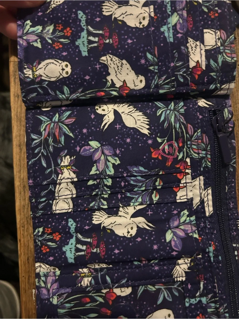 Vera Bradley RFID Riley Compact Wallet, Harry Potter Forbidden Forest, Zip NWT